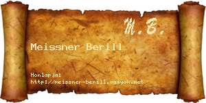 Meissner Berill névjegykártya